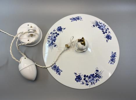 Lustr porcelnov dekor Modr re s protivhou - Kliknutm zobrazte detail obrzku.
